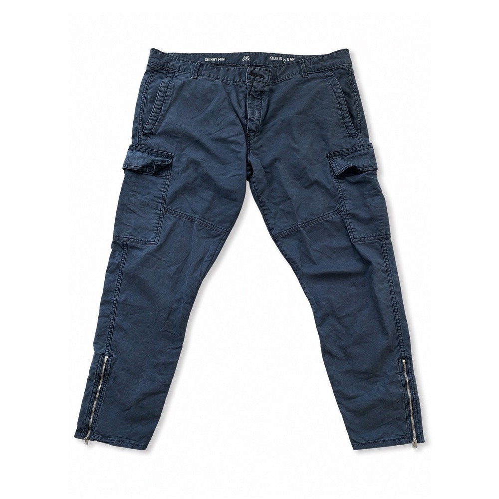 GAP Khakis Cargo Pants Women's Size 8/30 Navy Blue Skinny Zip Ankle Utility